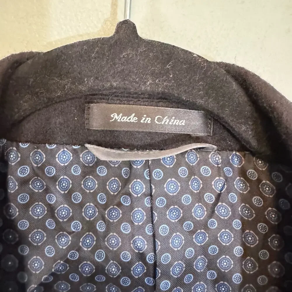 Michael Kors Blazer Jacket Mens 46L Black Camel Hair Office Business Formal Work